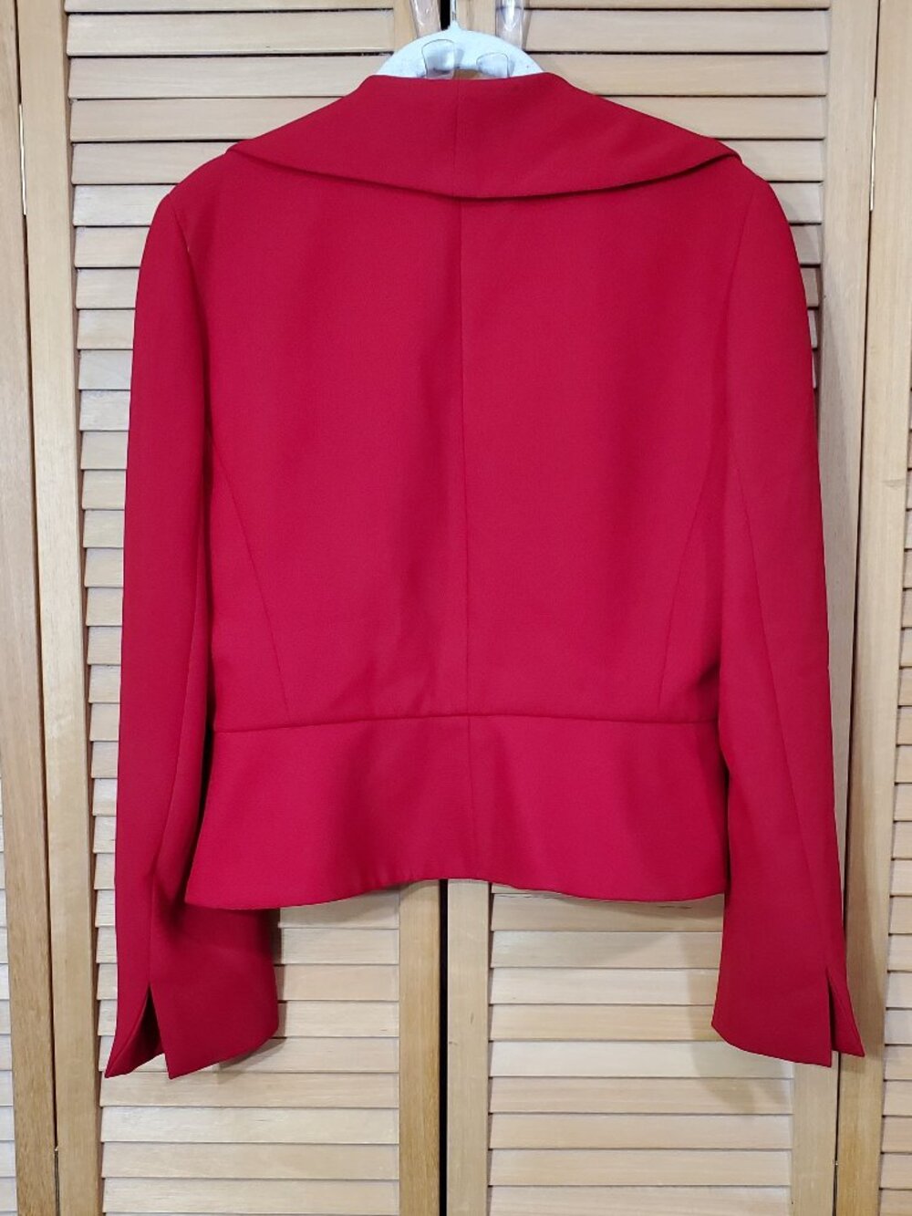 Kasper Red Ruffle Front Blazer Jacket Size 6 - Picture 4 of 5